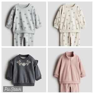 H&M Baby Bundle: 3 Matching Sets and a Sweatshirt 9-12 Months